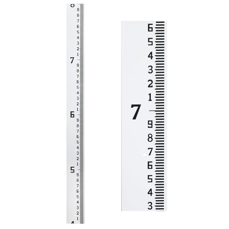 Holdly Depth Gauge, Water Level Gauge (Hundredths, Tenths, Teet), Heavy-Duty Ruler-Style Water Level Indicator, All-Weather Water Level Tool, Rust-Resistant, with Pre-Drilled Holes (4-8 Feet) - Image 1
